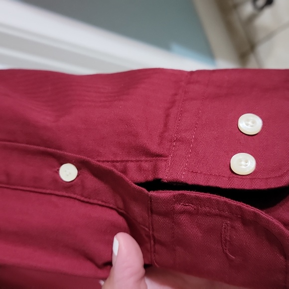 Dockers Burgundy Button Down Long Sleeve Shirt Men's Size XXL - Picture 5 of 8